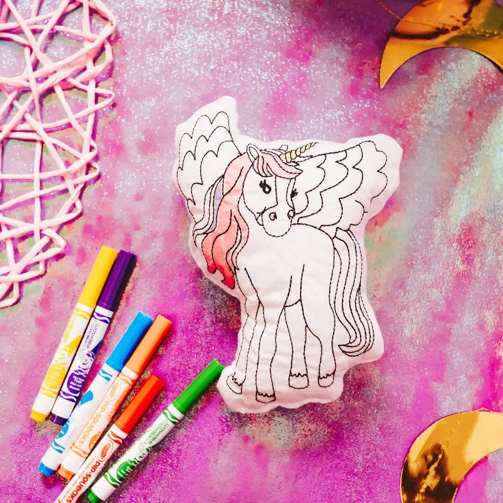 Alicorn Magical Unicorn Doodle Pillow Tiny Owls Gift Co