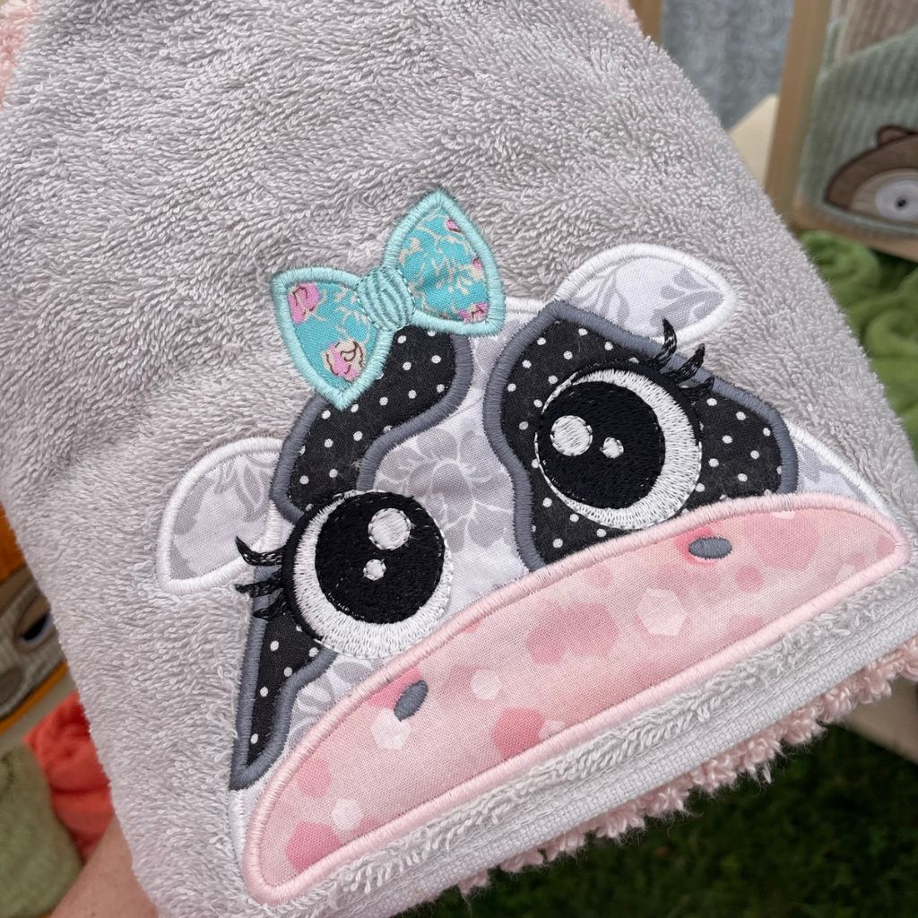 Girl Cow Peeker Hooded Towel
