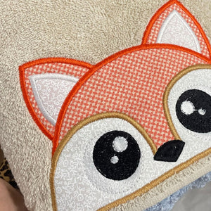 Boy Fox Peeker Hooded Towel