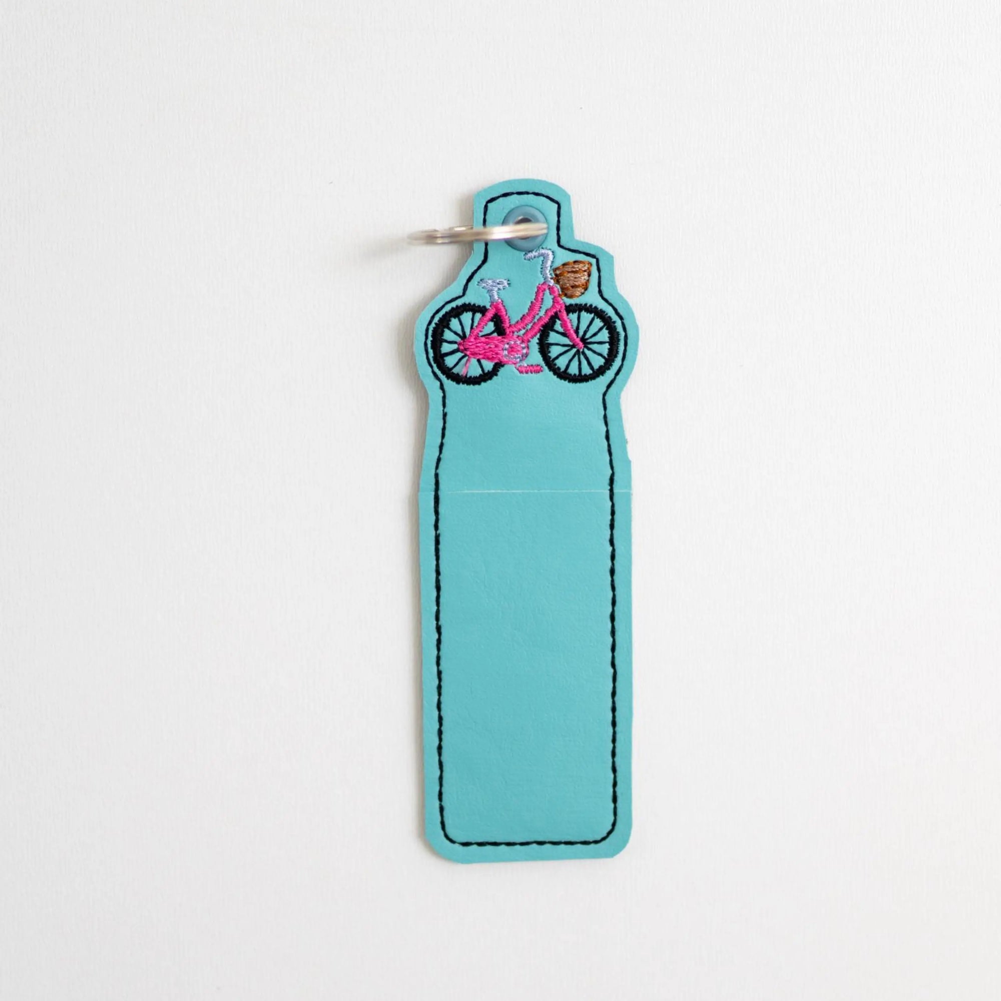 Blue Bike Lip Balm Keychain Holder Tiny Owls Gift Co