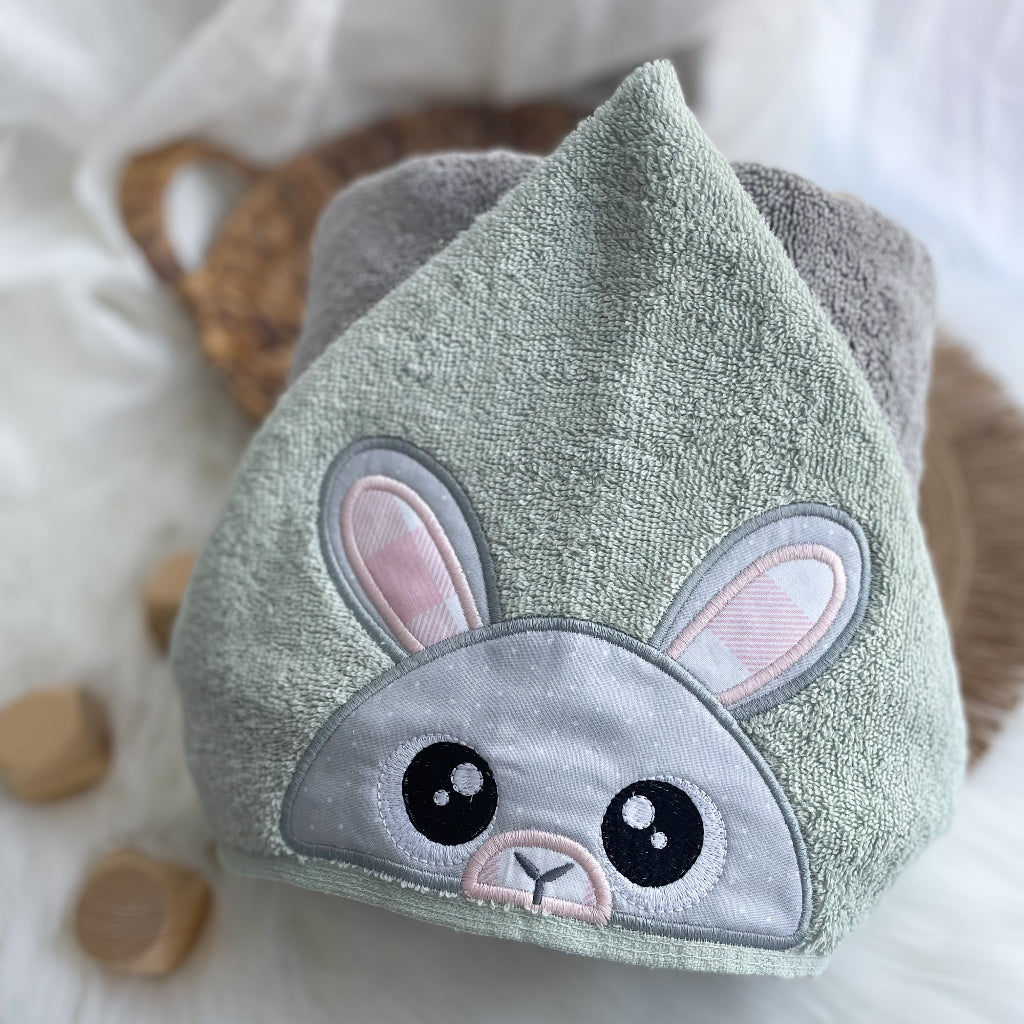 Bunny Boy Peeker Hooded Towel