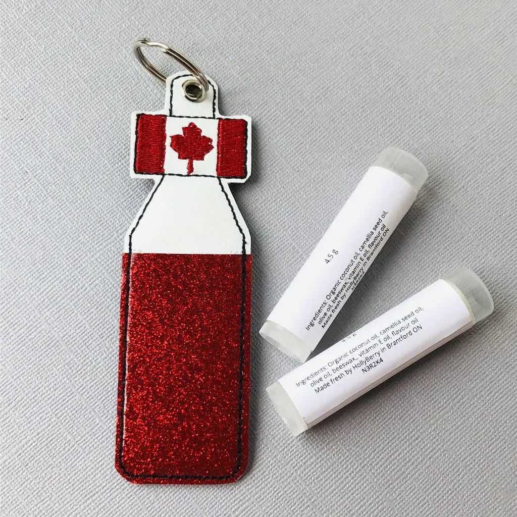 Canadian Flag Chapstick Keychain Holder