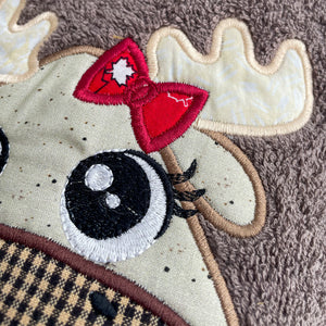 Moose Girl Peeker Hooded Towel