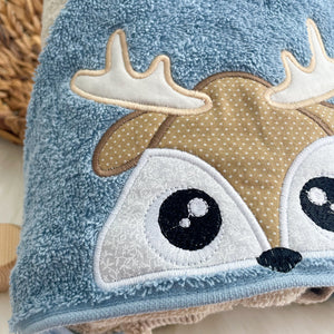 Deer Boy Peeker Hooded Towel