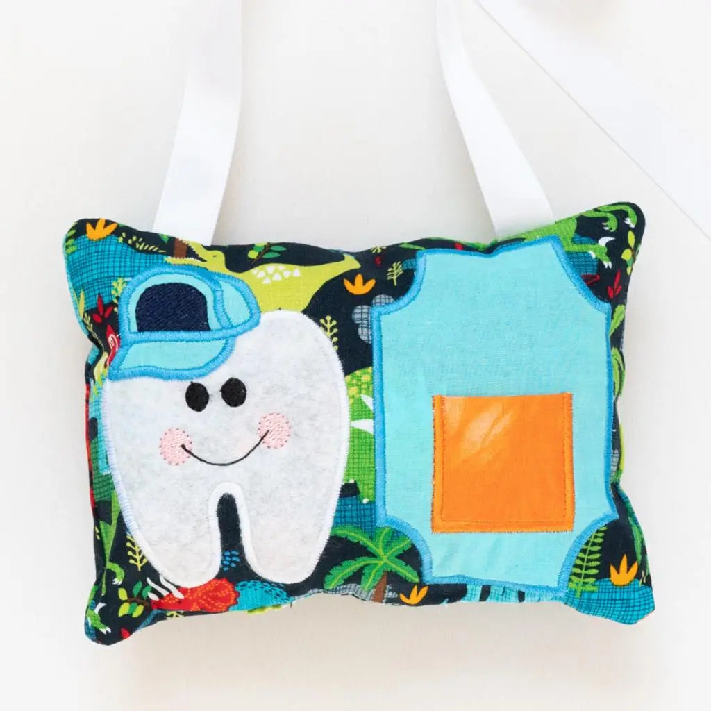 Colourful Dinosaurs Tooth Fairy Pillow Tiny Owls Gift Co