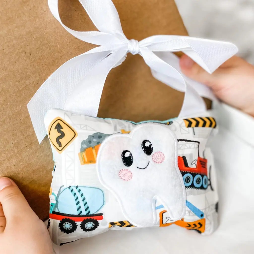 Construction Equipment Tooth Fairy Pillow Tiny Owls Gift Co