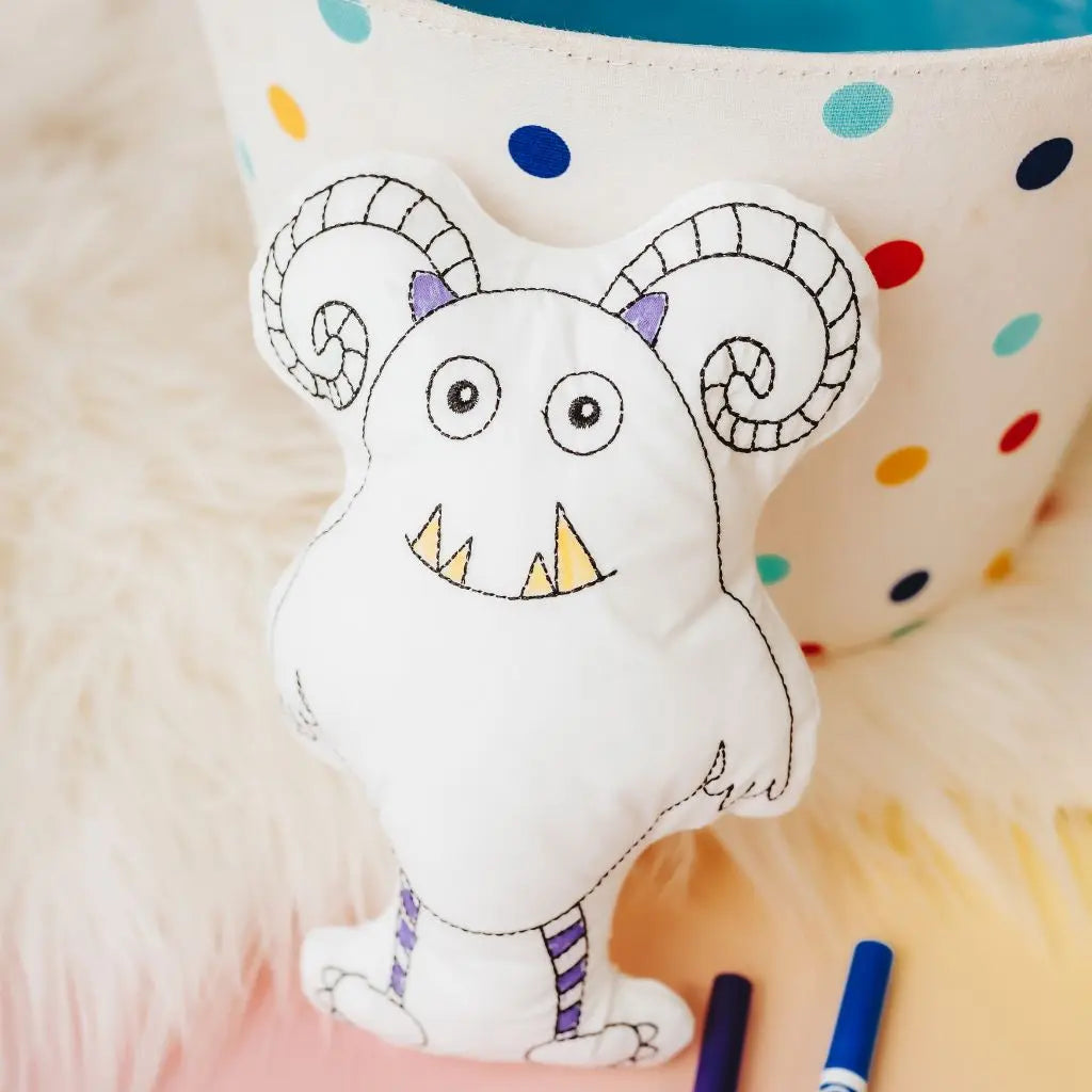 Curly Horn Monster Coloring Activity Kit Tiny Owls Gift Co