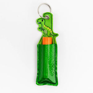 Dinosaur Chapstick Holder Keychain
