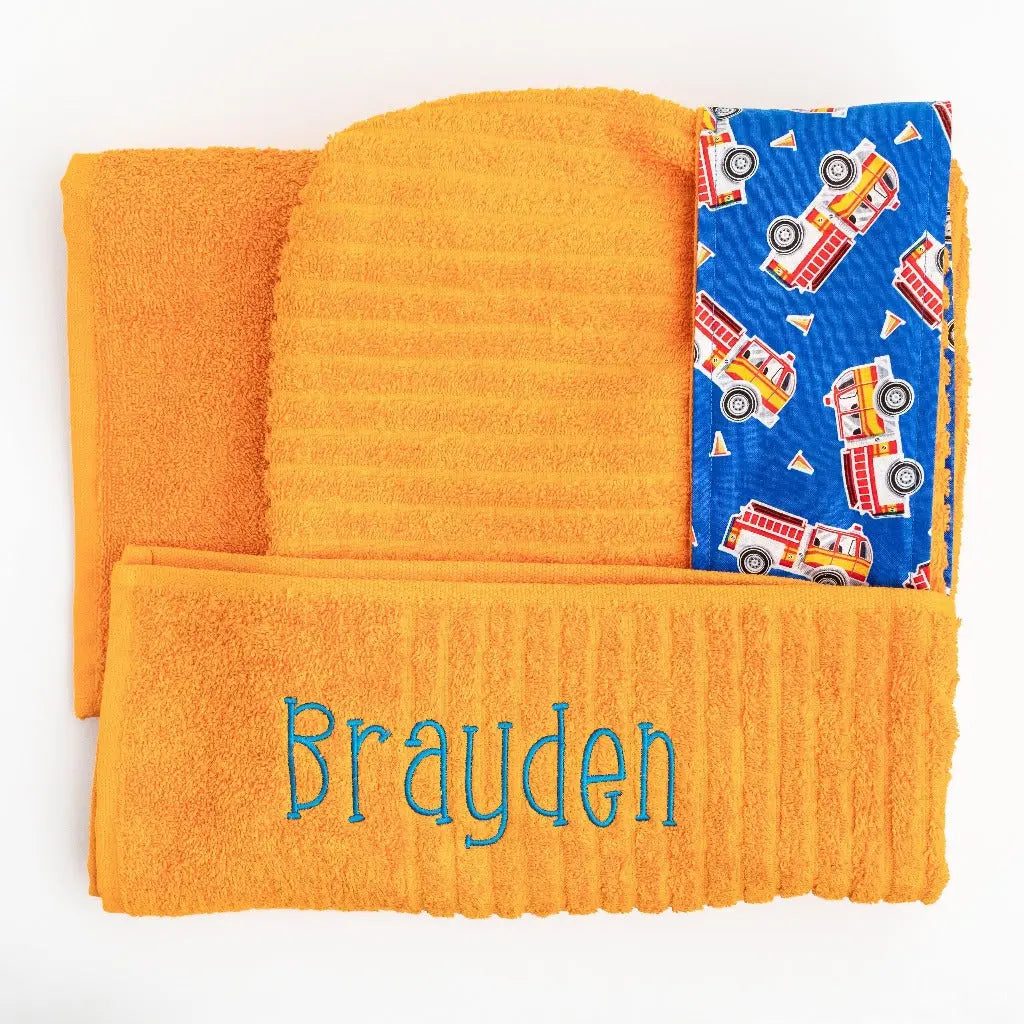 Firetrucks Kids Hooded Towel