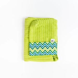 Green Chevron Personalized Hooded Towel