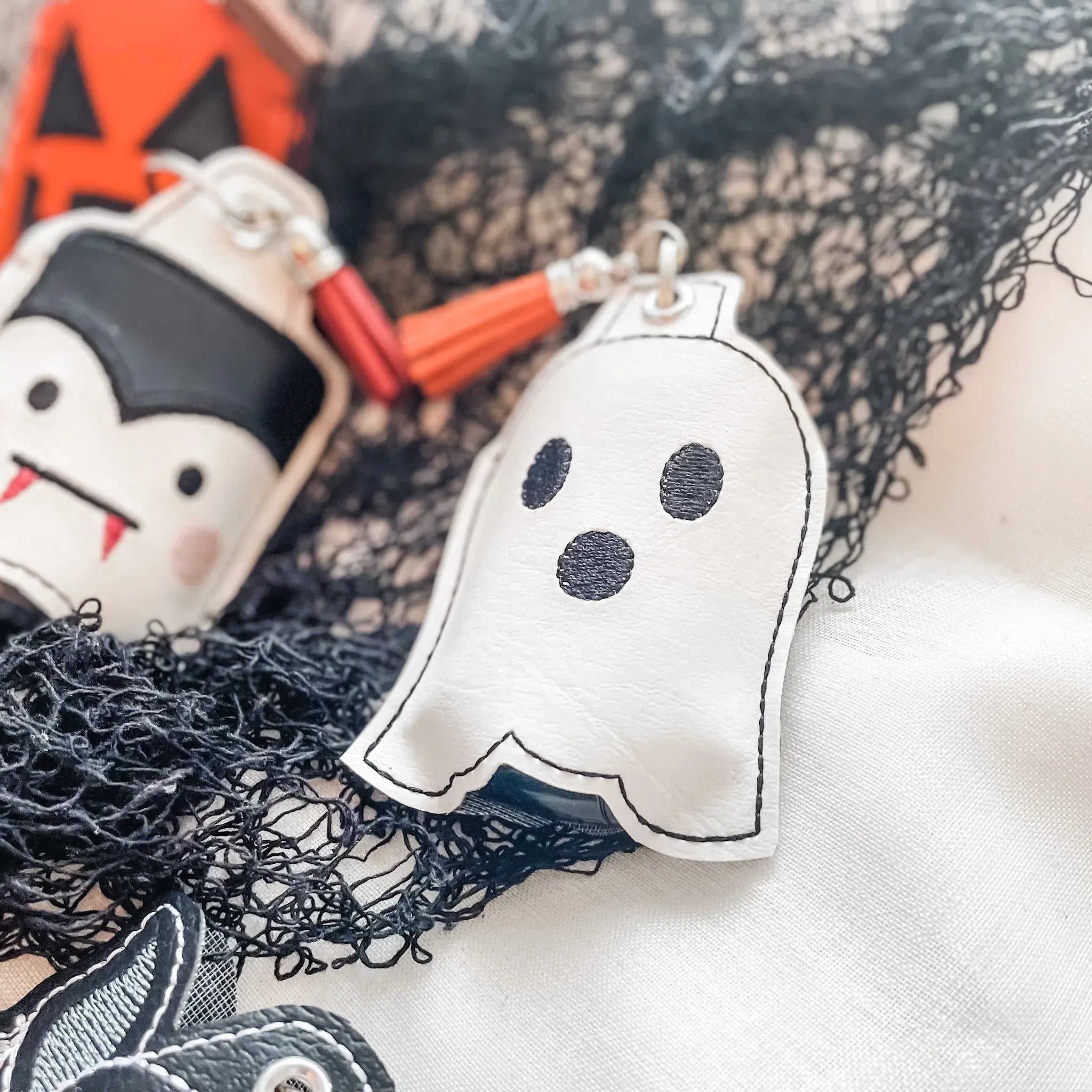 Halloween Ghost Hand Sanitizer Keychain - Tiny Owls Gift Co
