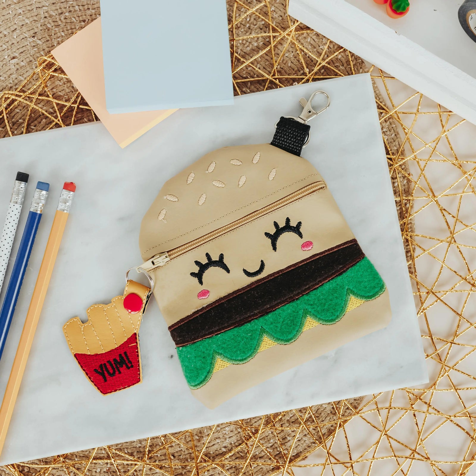 Hamburger Zippered Pouch