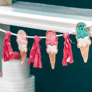 Ice Cream Birthday Garland Tiny Owls Gift Co