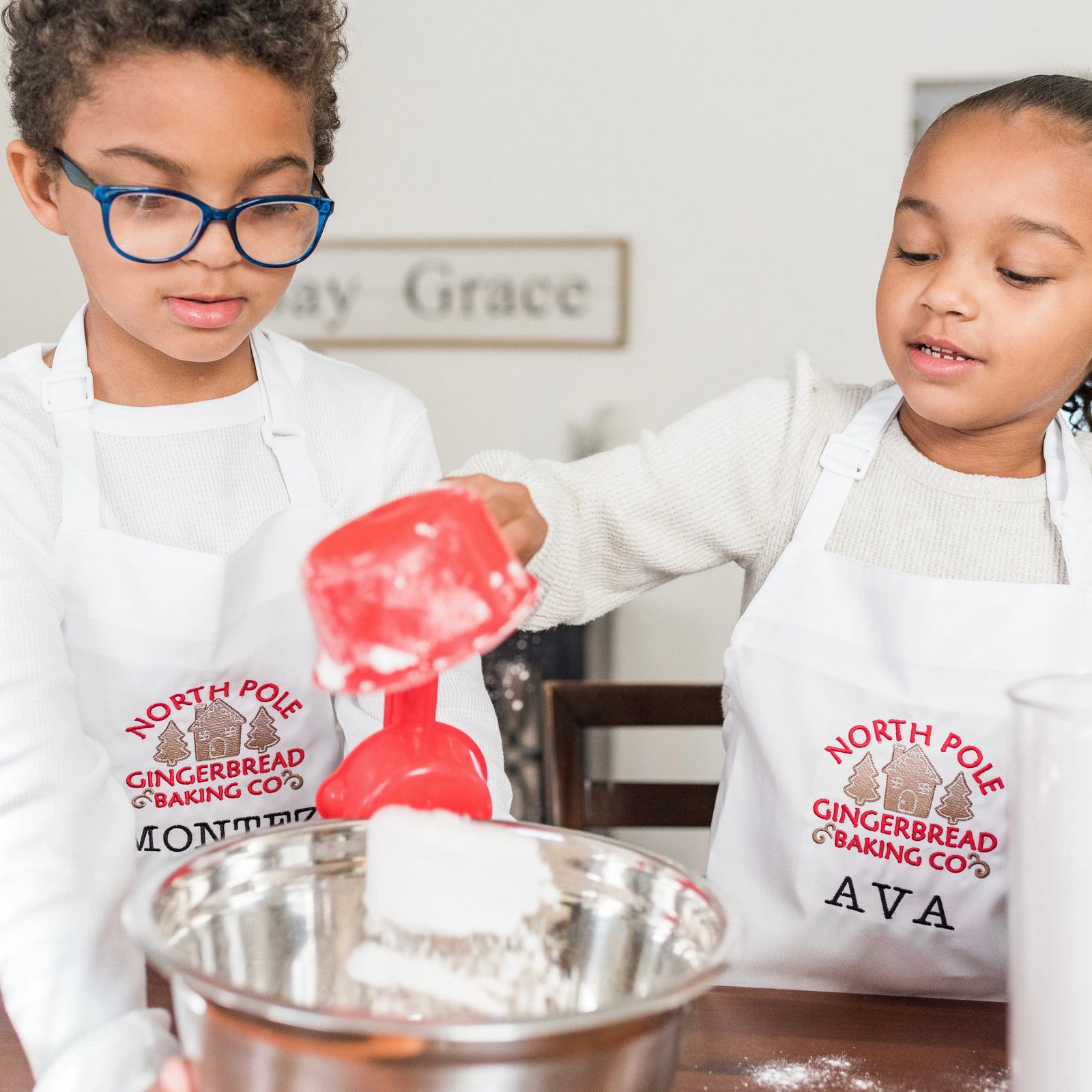 North Pole Gingerbread Baking Co. Personalized Christmas Kids Apron Tiny Owls Gift Co