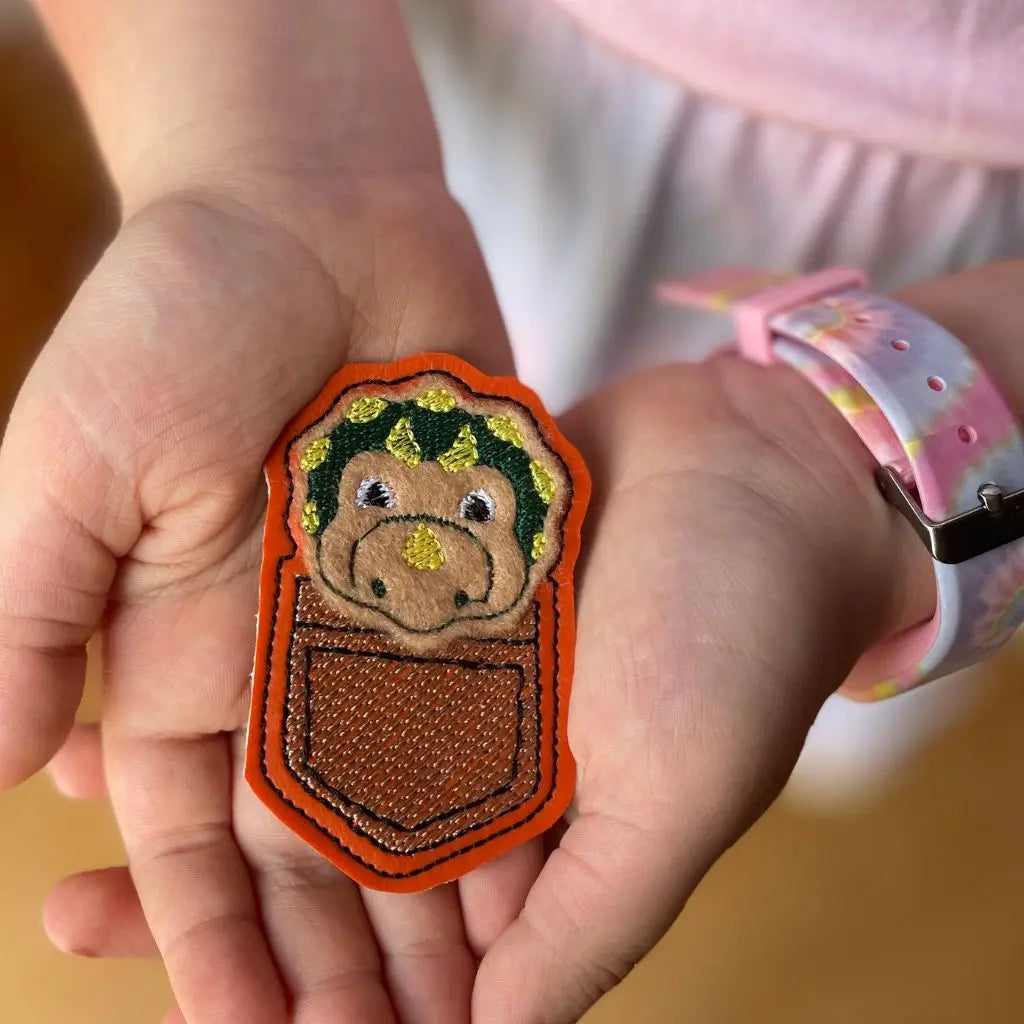 Orange Dinosaur Pocket Hug for Kids