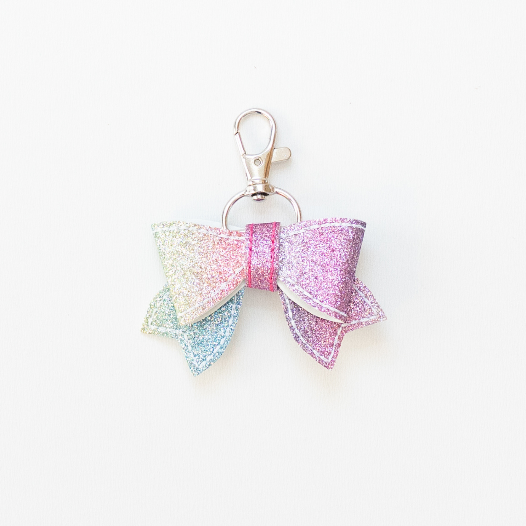 Pastel Glitter Bow Key chain Purse Charm Tiny Owls Gift Co
