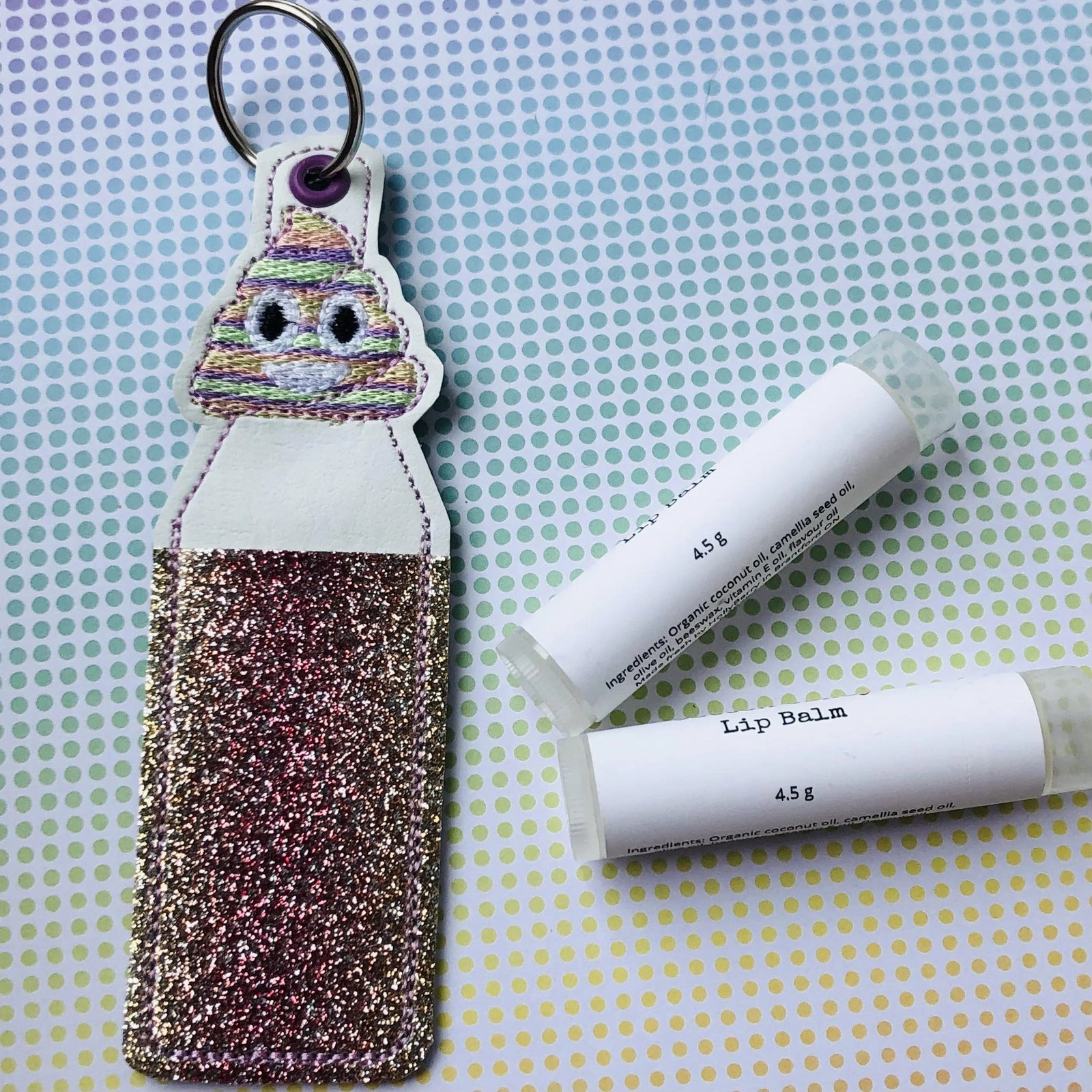 Rainbow Poop Emoji Lip Balm Holder