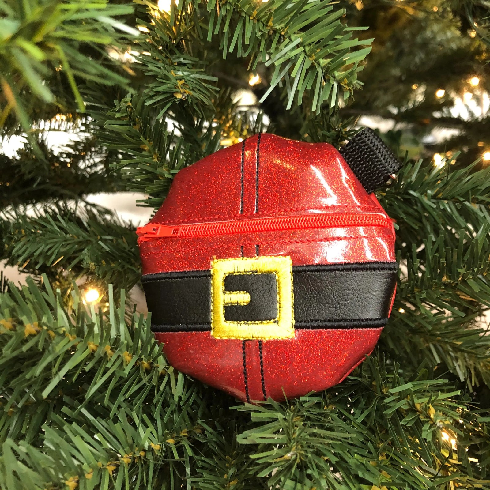 Santa Belt Zippered Pouch Gift Card Holder Tiny Owls Gift Co