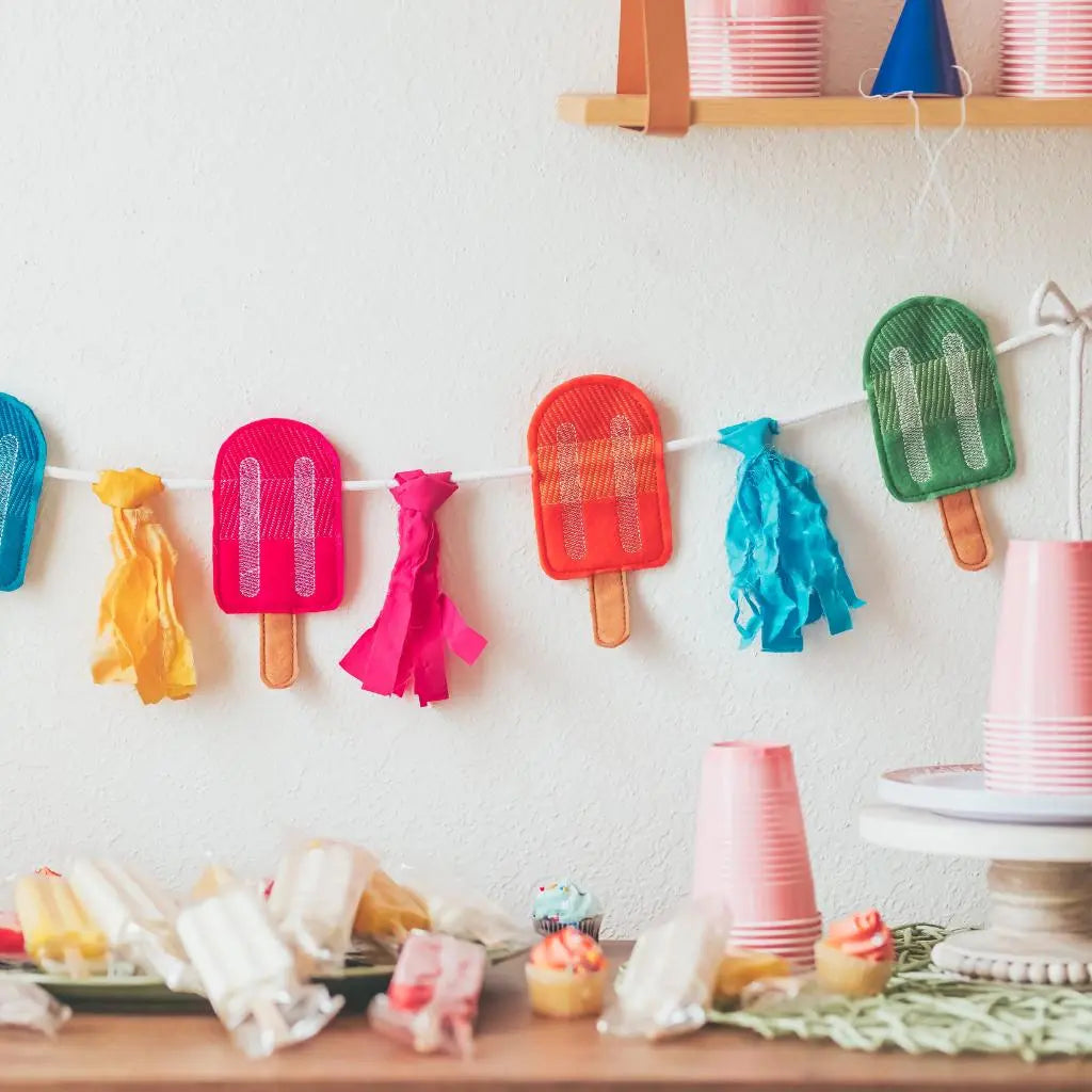 Summer Popsicle Party Banner Tiny Owls Gift Co