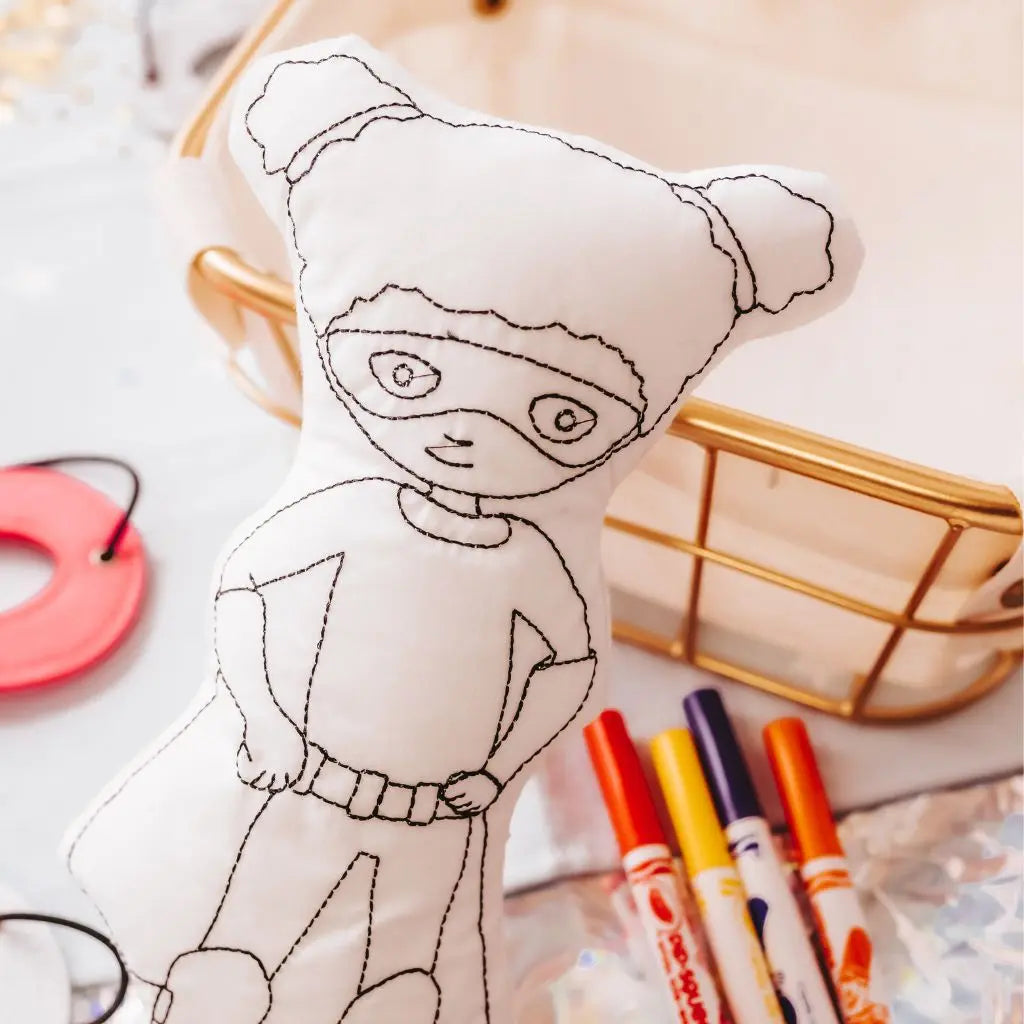 Superhero Girl Coloring Pillow Tiny Owls Gift Co