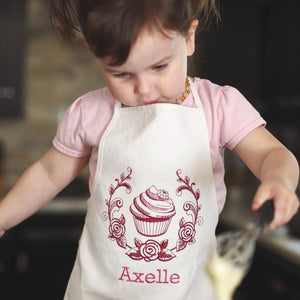 Vintage Rose Personalized Apron with Name Tiny Owls Gift Co