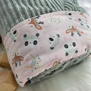 Fabric with animal pattern on a textured surface