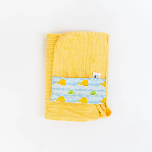 Yellow Whales Baby Hooded Towel